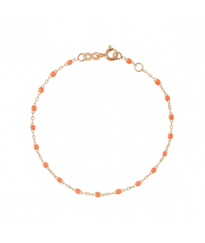 Bracelet orange fluo Classique Gigi, Or rose, 15 cm