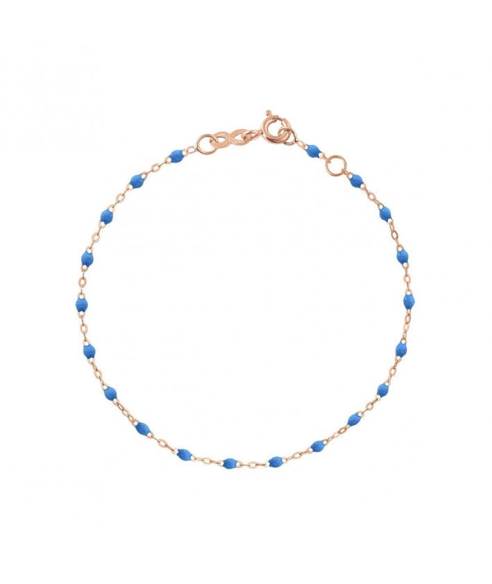 Bracelet bleu fluo Classique Gigi, Or rose, 17 cm