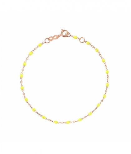 Bracelet jaune fluo Classique Gigi, Or rose, 17 cm