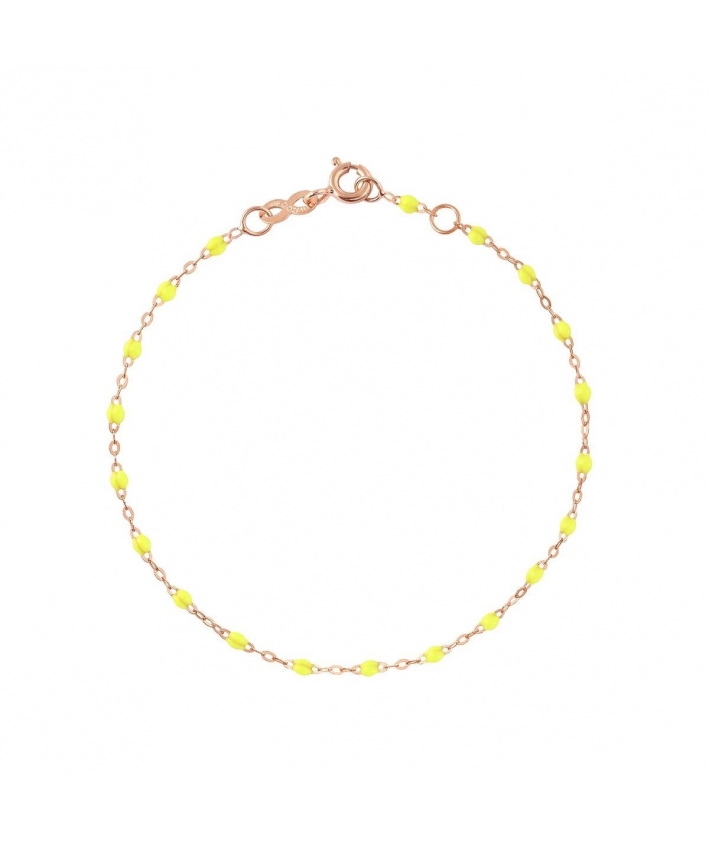 Bracelet jaune fluo Classique Gigi, Or rose, 17 cm
