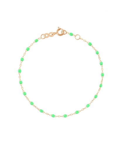 Bracelet vert fluo Classique Gigi, Or rose,17 cm