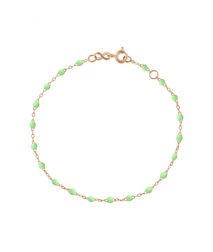 Bracelet vert anis Classique Gigi, Or rose,17 cm