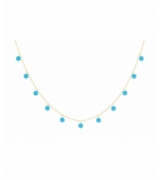 Collier Polka 11 Turquoise Or Jaune