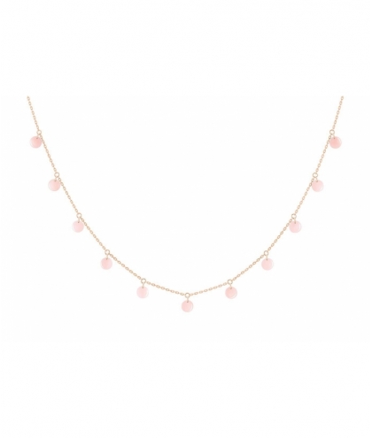 Collier Polka 11 Opale Rose Or Rose