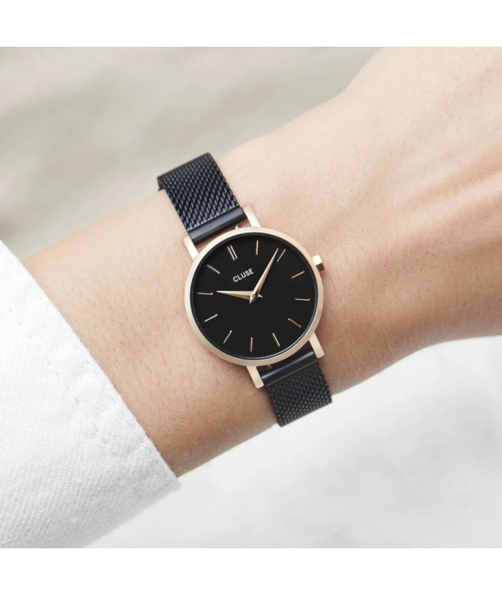 Cluse Montre Boho Chic Petite Mech Black Rose Gold