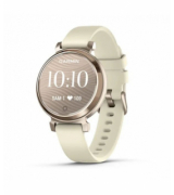 Garmin Lily 2 Cream Gold avec bracelet en silicone blanc coco