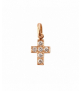 Gigi Clozeau -  Pendentif Croix diamants, or rose