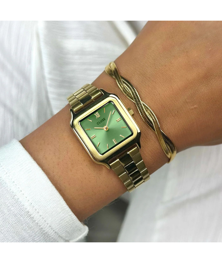 Cluse Gracieuse Petite Watch Steel, Light Green, Gold Colour