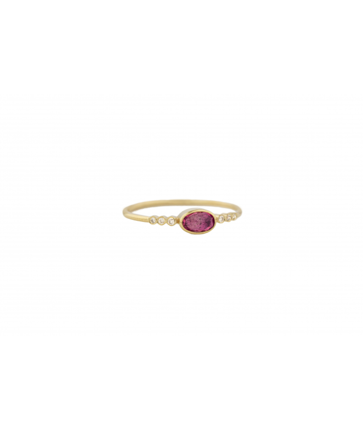 Céline Daoust - Bague Tourmaline Rose Diamants Or Jaune