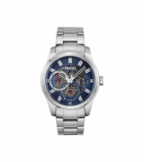 Hugo Montre Skeleton Silver Blue