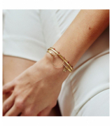 Flowers For Zoe Bracelet Enola Metallic Gold Cornaline