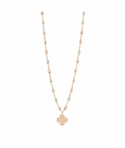 Gigi Clozeau Collier opale Lucky Trèfle, diamants, Or rose, 42 cm