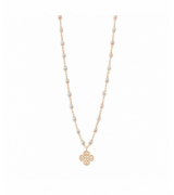 Gigi Clozeau Collier opale Lucky Trèfle, diamants, Or rose, 42 cm