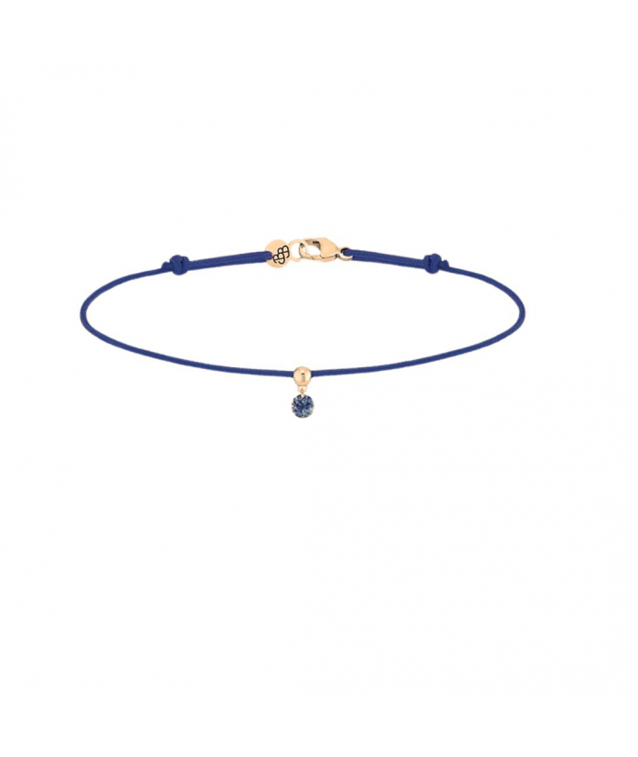 La Brune et La Blonde Bracelet Cordon BB Saphir Bleu Or Rose