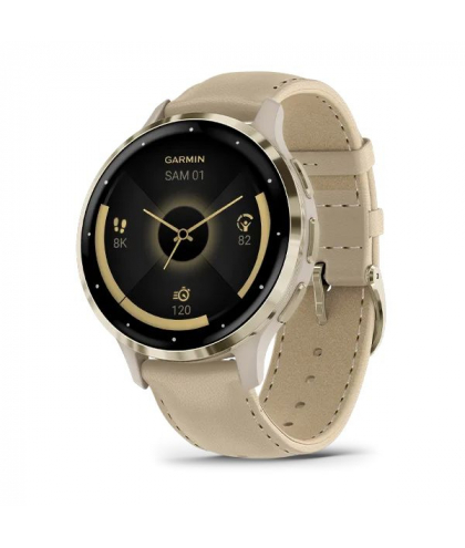 Garmin - Venu 3S  bracelet en cuir lin soft Gold